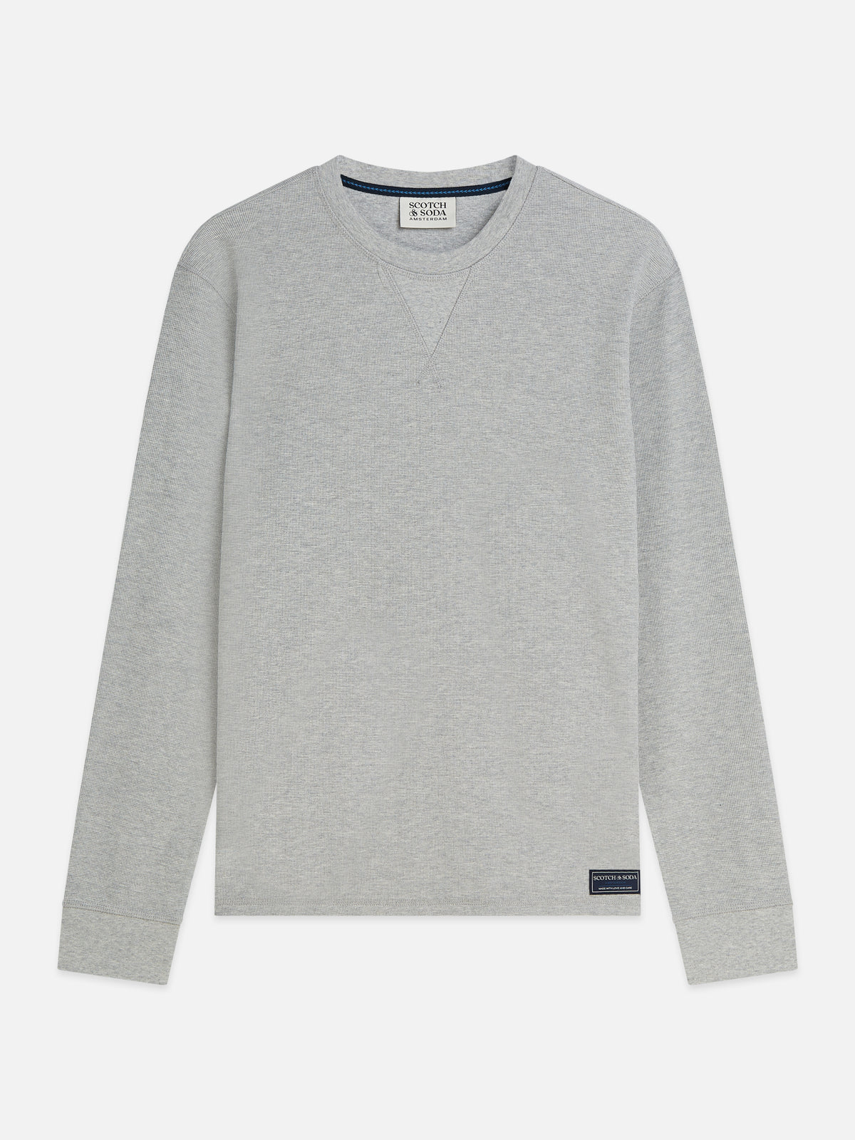 Waffle Regular-Fit Long Sleeved T-Shirt - Grey Heather