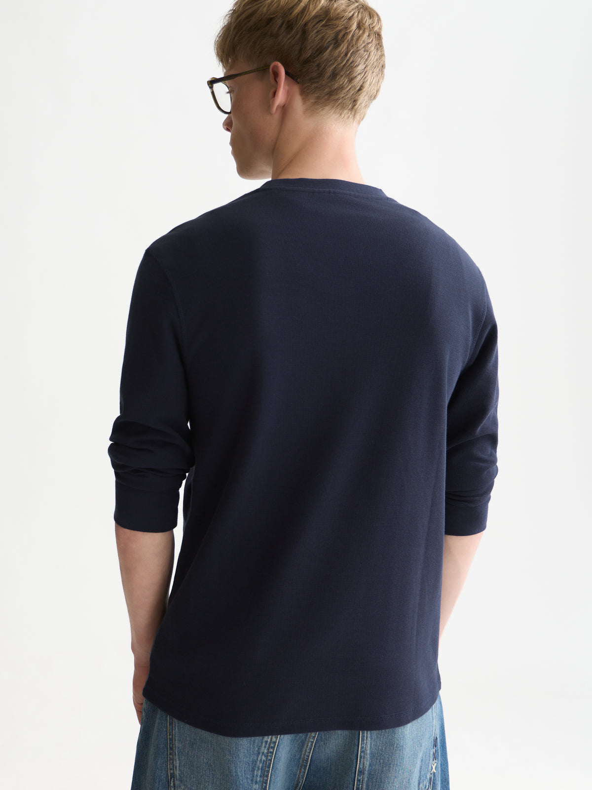 Waffle Regular-Fit Long Sleeved T-Shirt - Sky Captain-2