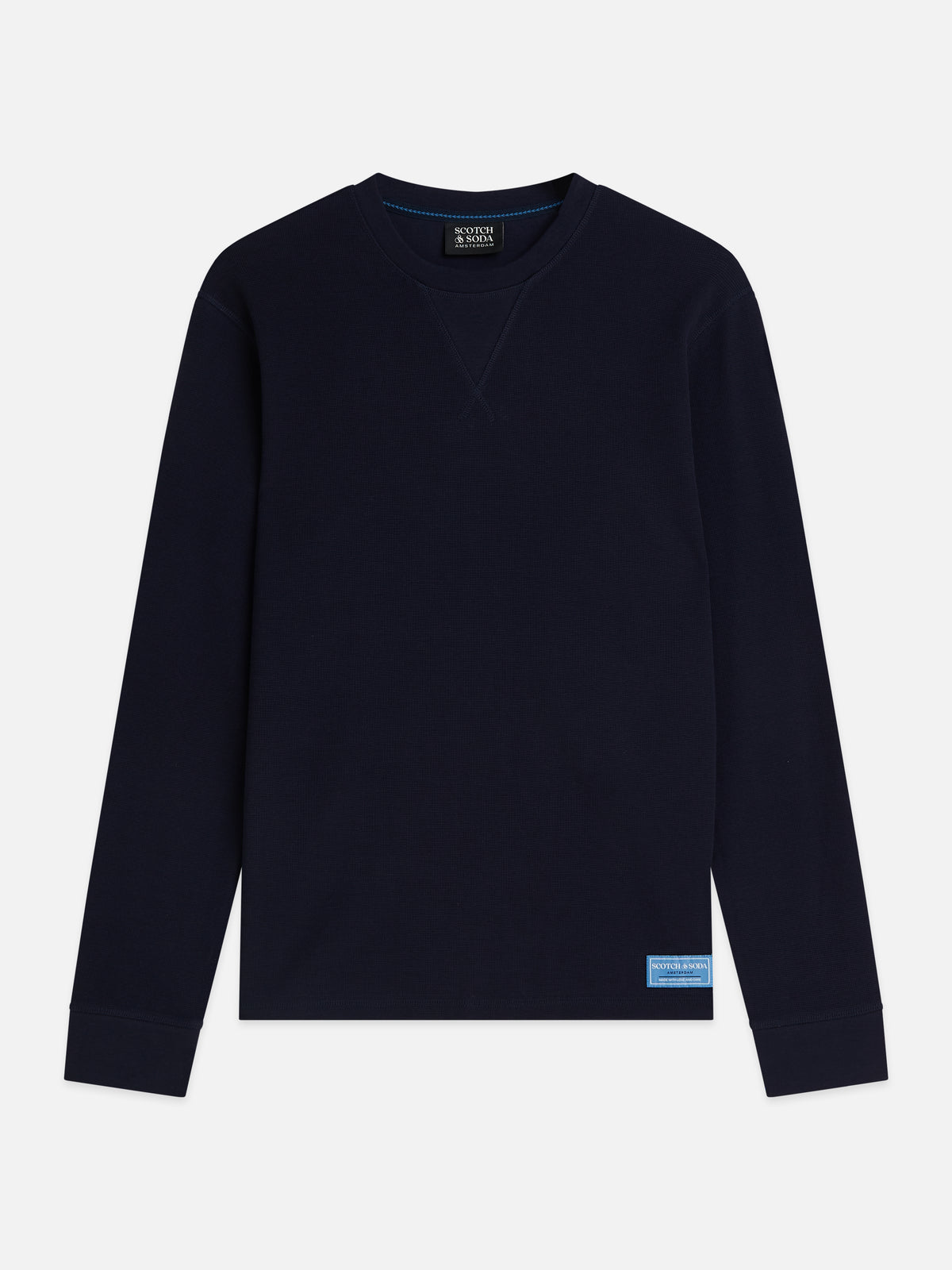 Waffle Regular-Fit Long Sleeved T-Shirt - Sky Captain