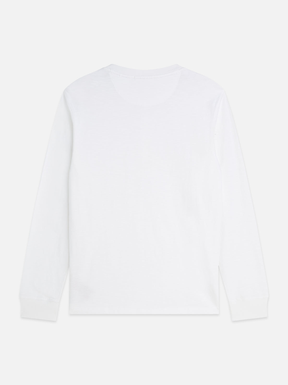 Henley Slub Regular-Fit Long Sleeved T-Shirt - Bright White