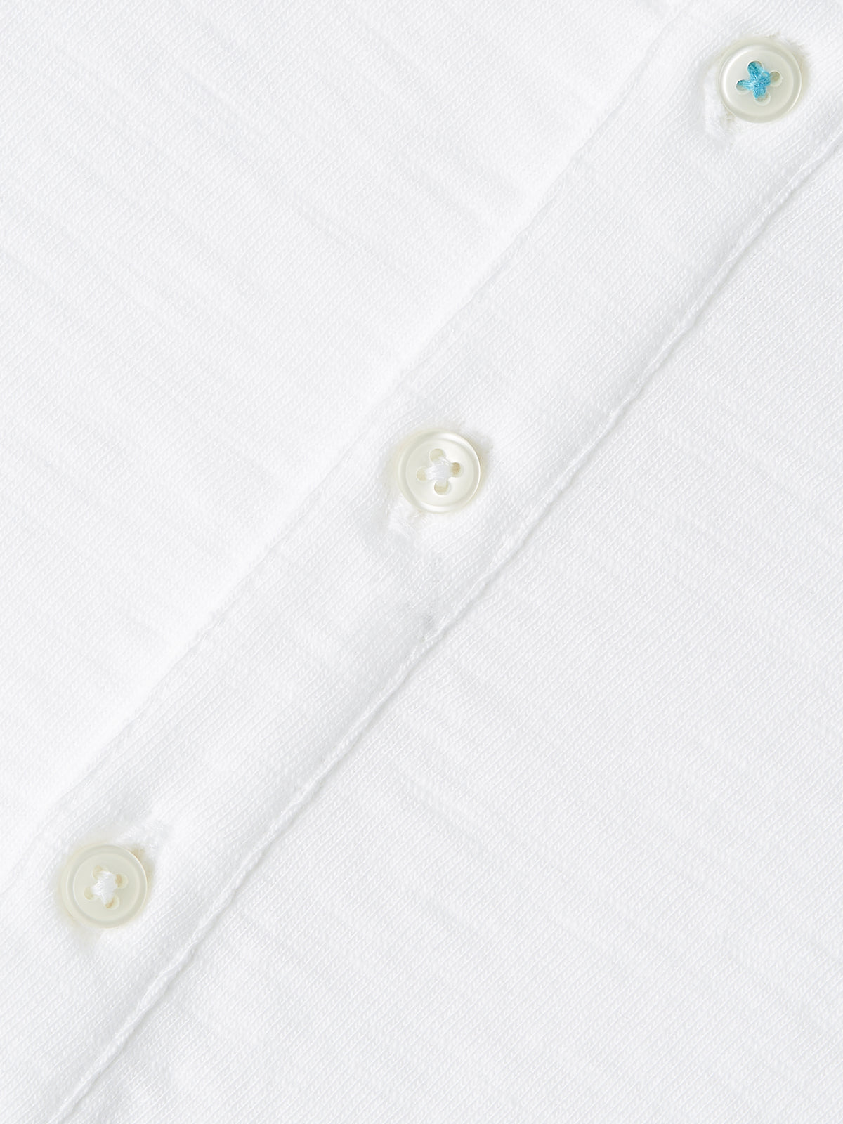 Henley Slub Regular-Fit Long Sleeved T-Shirt - Bright White
