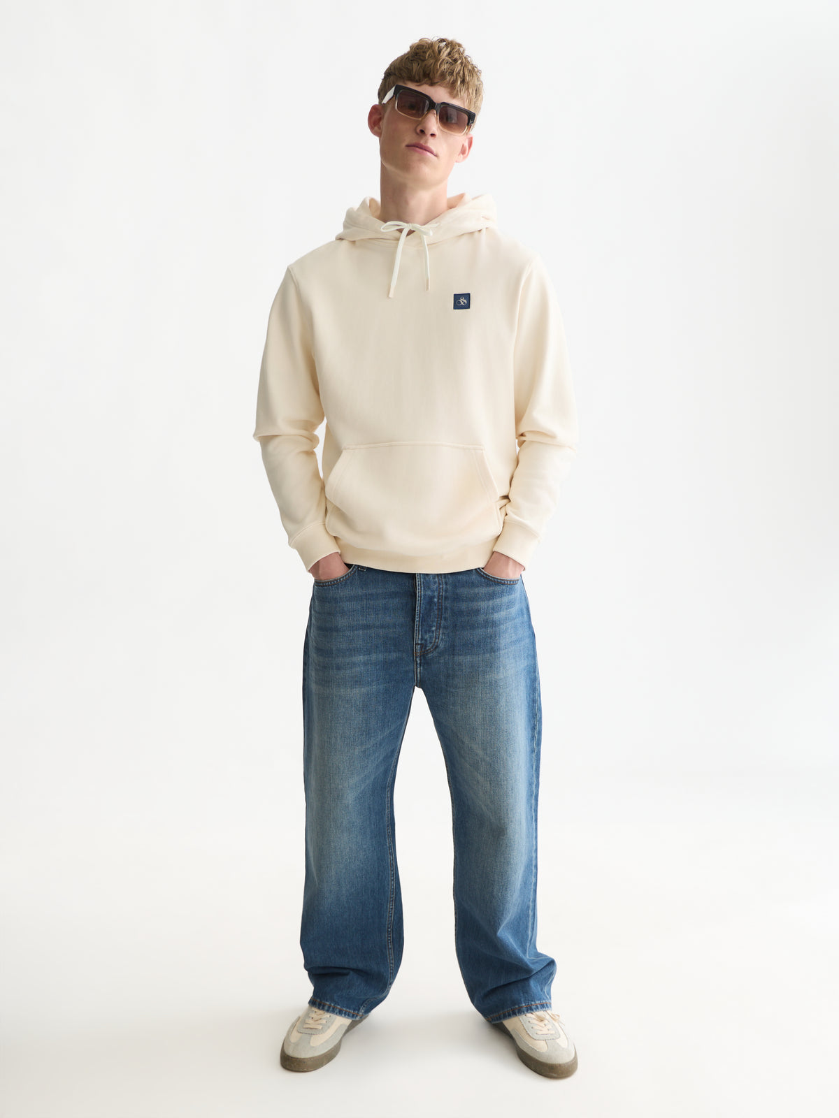 Logo Badge Regular-Fit Hoodie - Eggnog-3