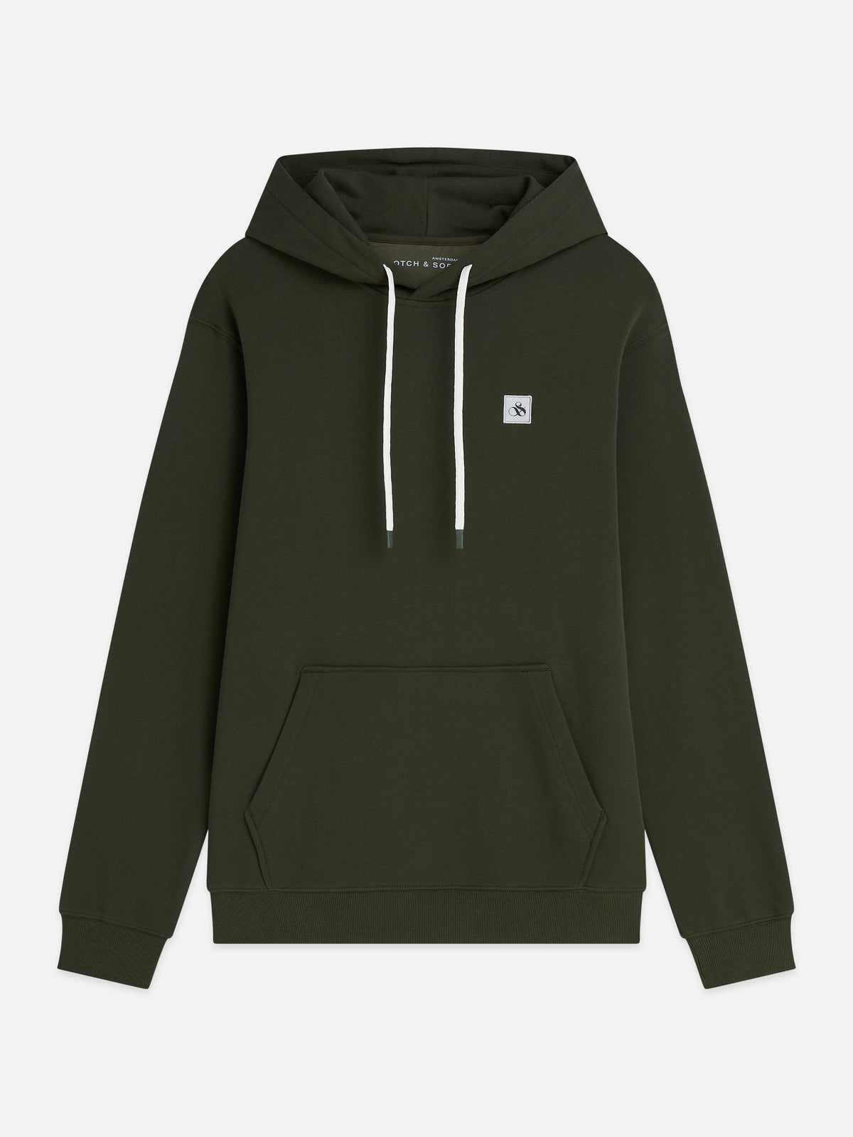Logo Badge Regular-Fit Hoodie - Forest Night