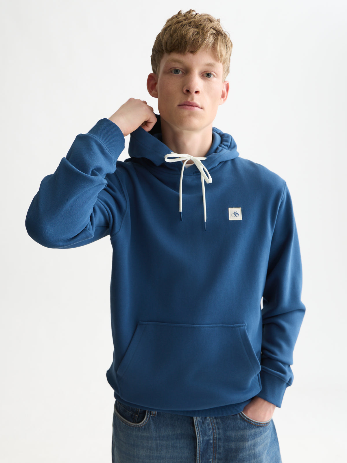 Logo Badge Regular-Fit Hoodie - Ensign Blue