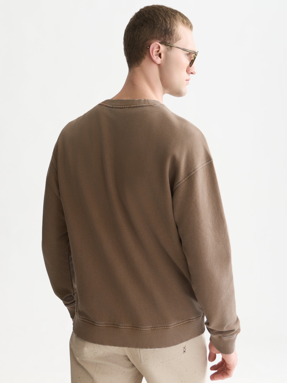 Washed Relaxed-Fit Sweatshirt - Walnut-2