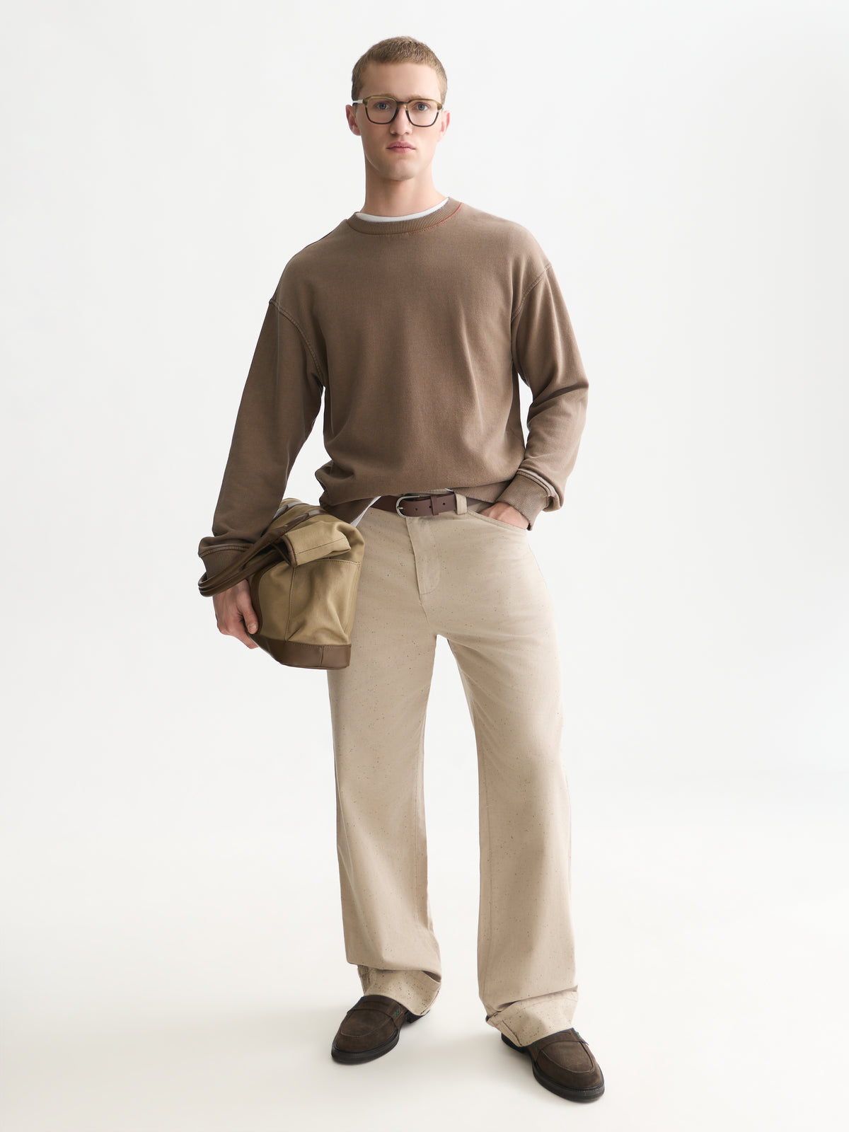 Washed Relaxed-Fit Sweatshirt - Walnut-3