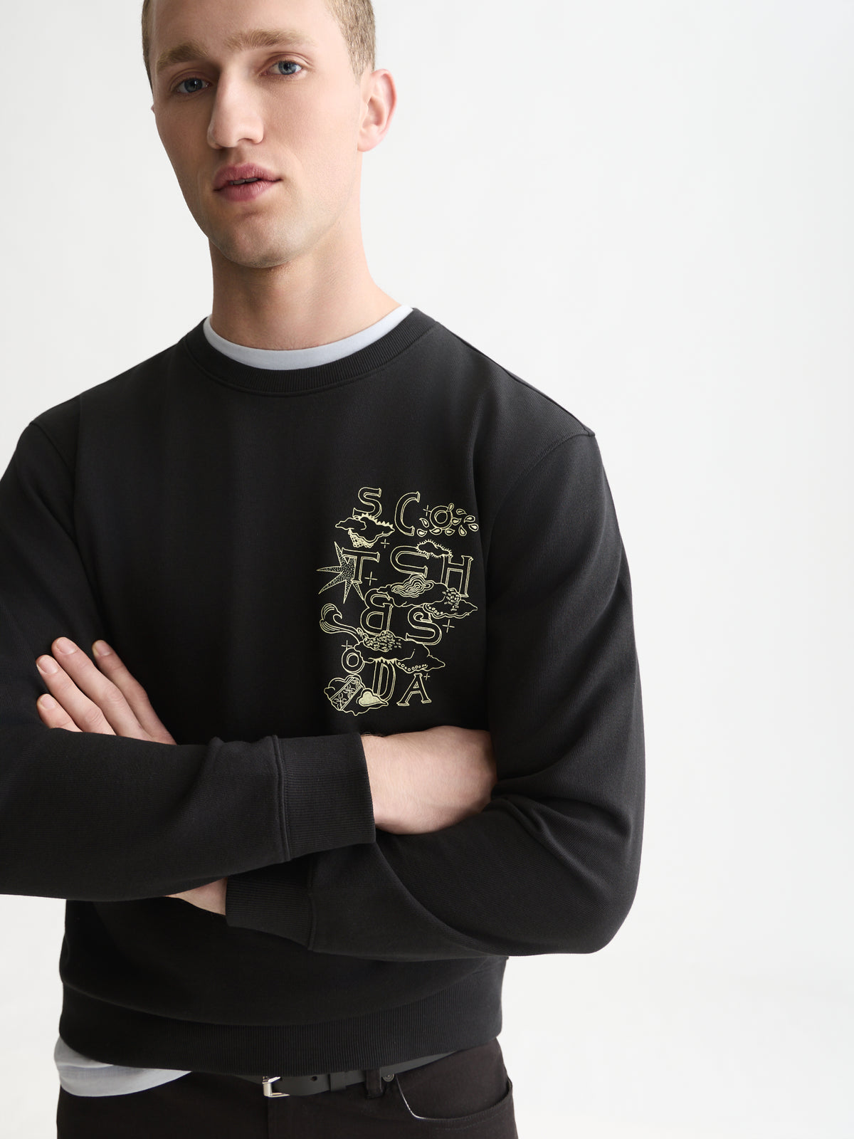 Left Chest Artwork Regular-Fit Sweatshirt - Meteorite