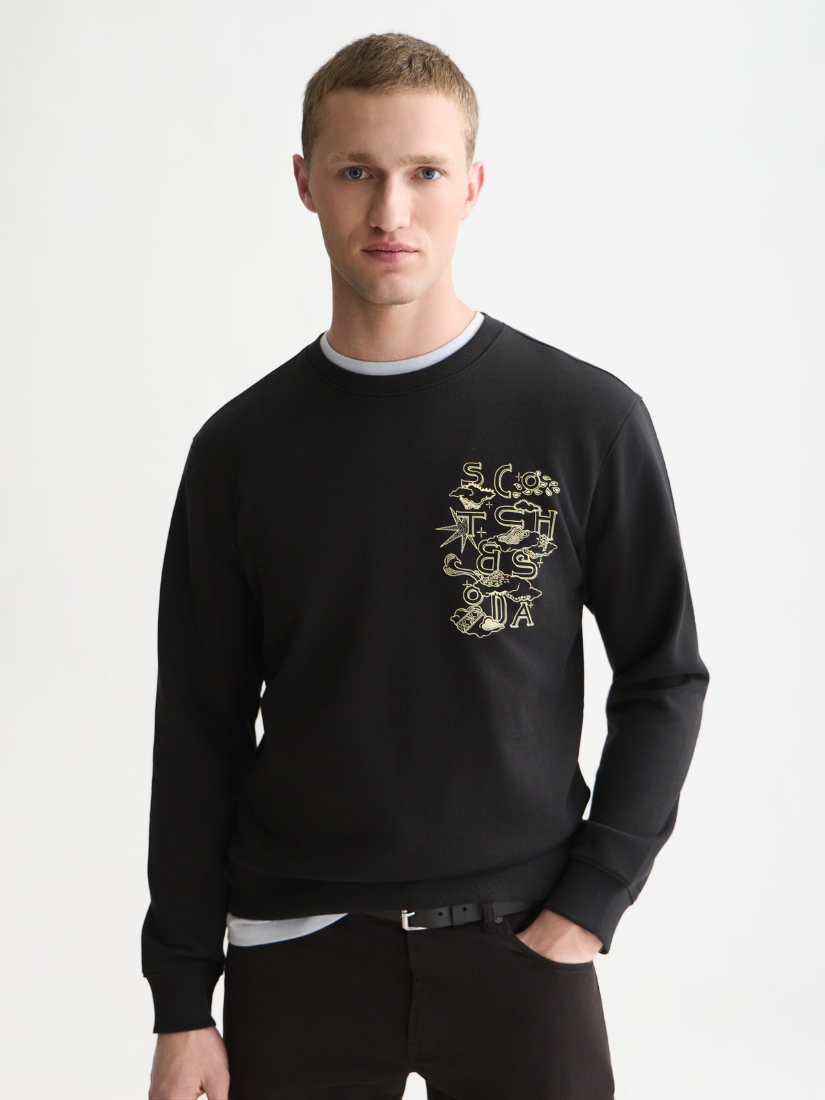 Left Chest Artwork Regular-Fit Sweatshirt - Meteorite