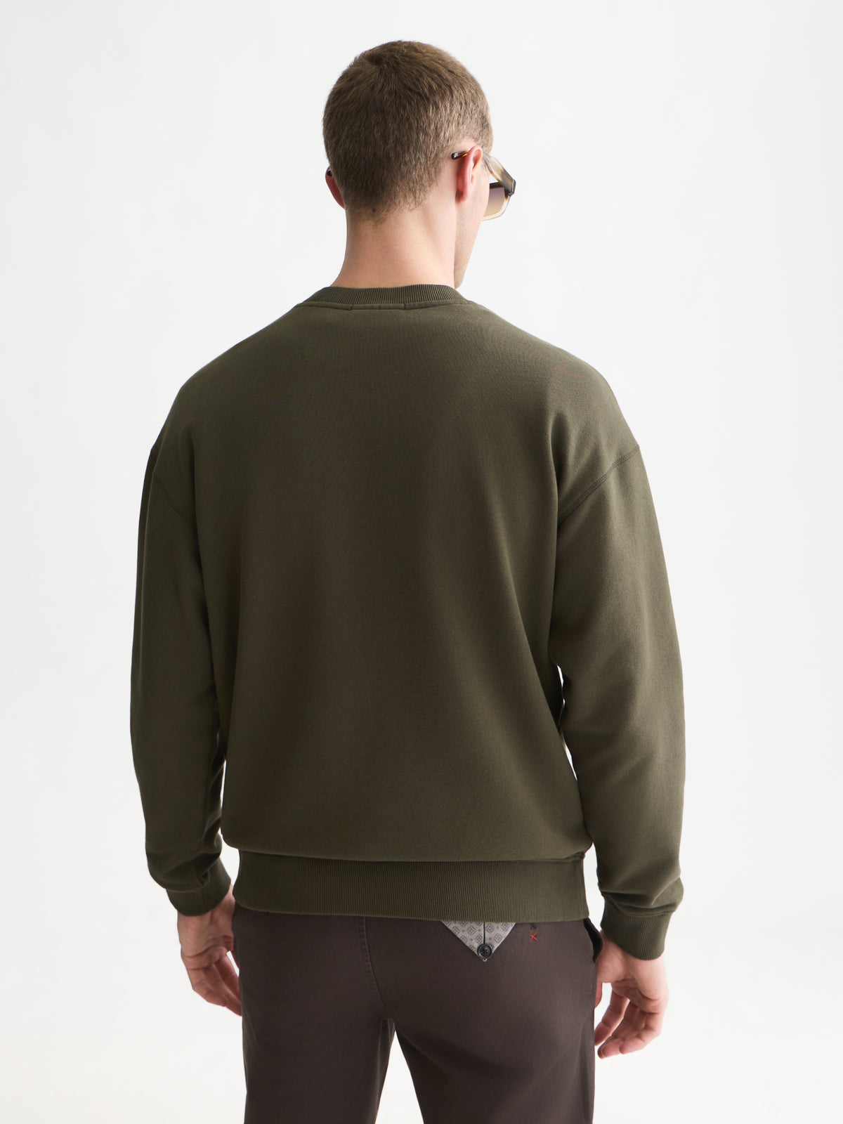 Front Embroidered Artwork Relaxed-Fit Sweatshirt - Forest Night