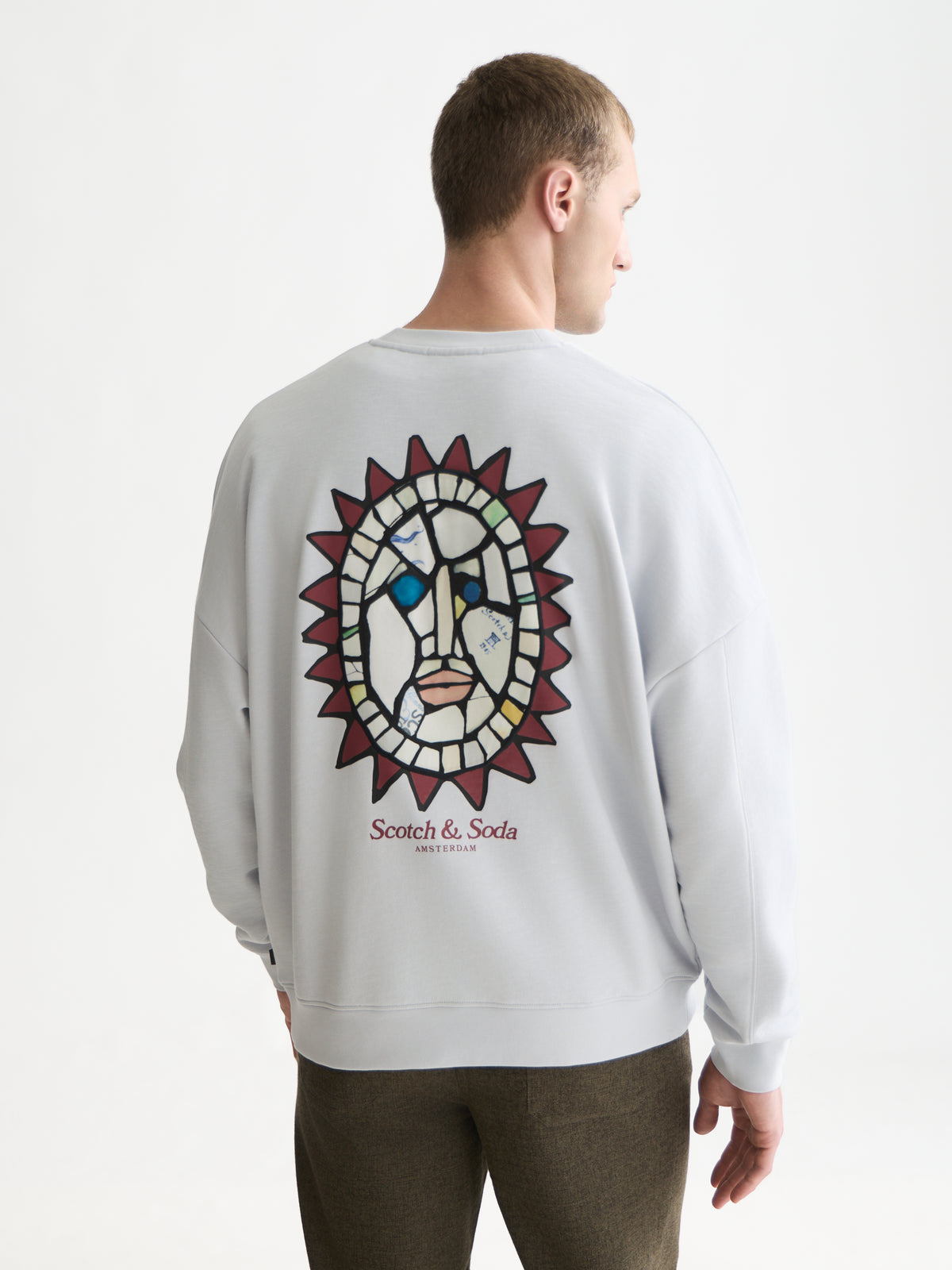 Front And Back Artwork Relaxed-Fit Sweatshirt - Grey Dawn