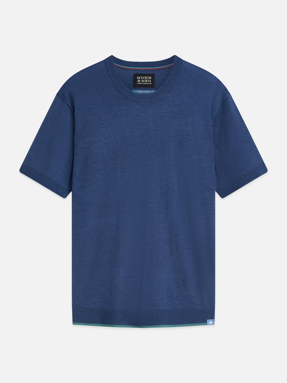 Knitted Wool-Blend Relaxed-Fit T-Shirt - Ensign Blue