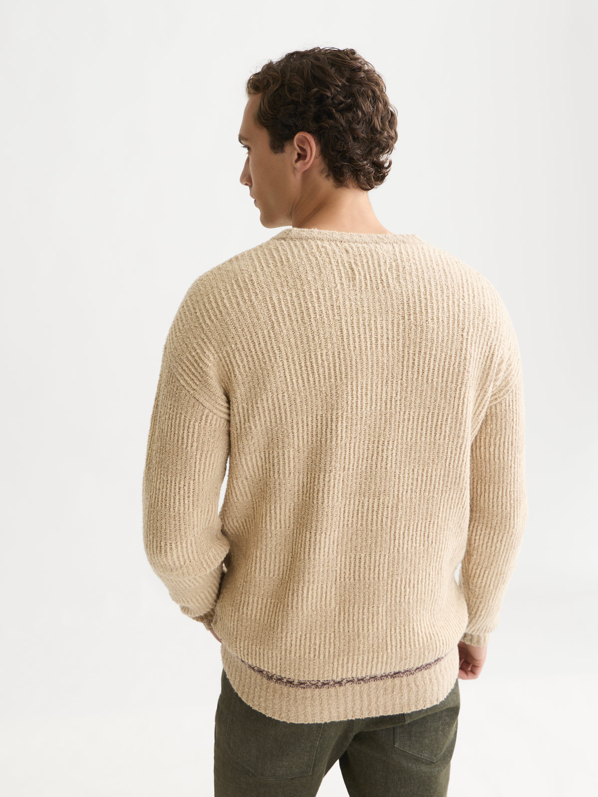 Chenille Structured Extra Dropped Shoulder Pullover - Pure Cashmere-2