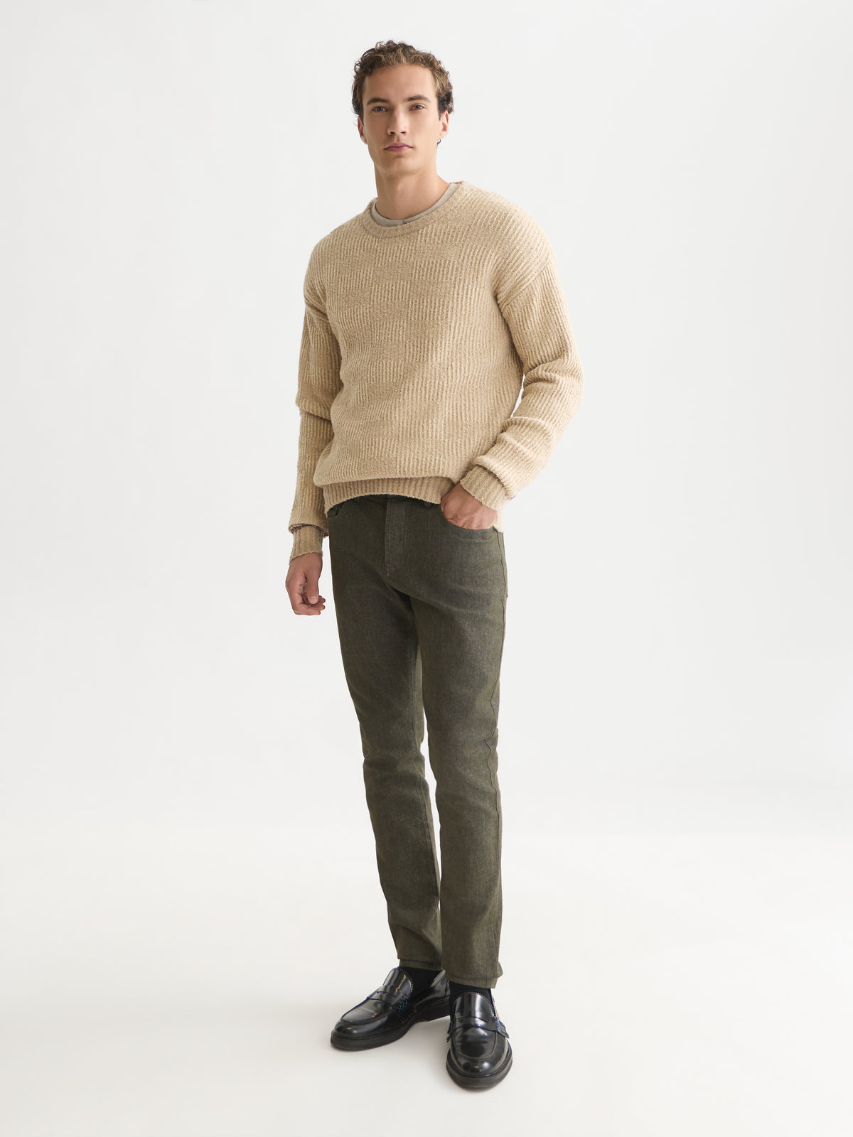Chenille Structured Extra Dropped Shoulder Pullover - Pure Cashmere-3