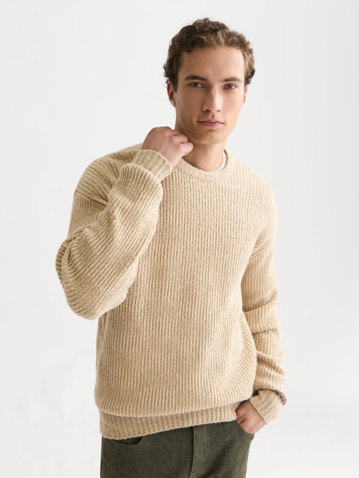Chenille Structured Extra Dropped Shoulder Pullover - Pure Cashmere-1