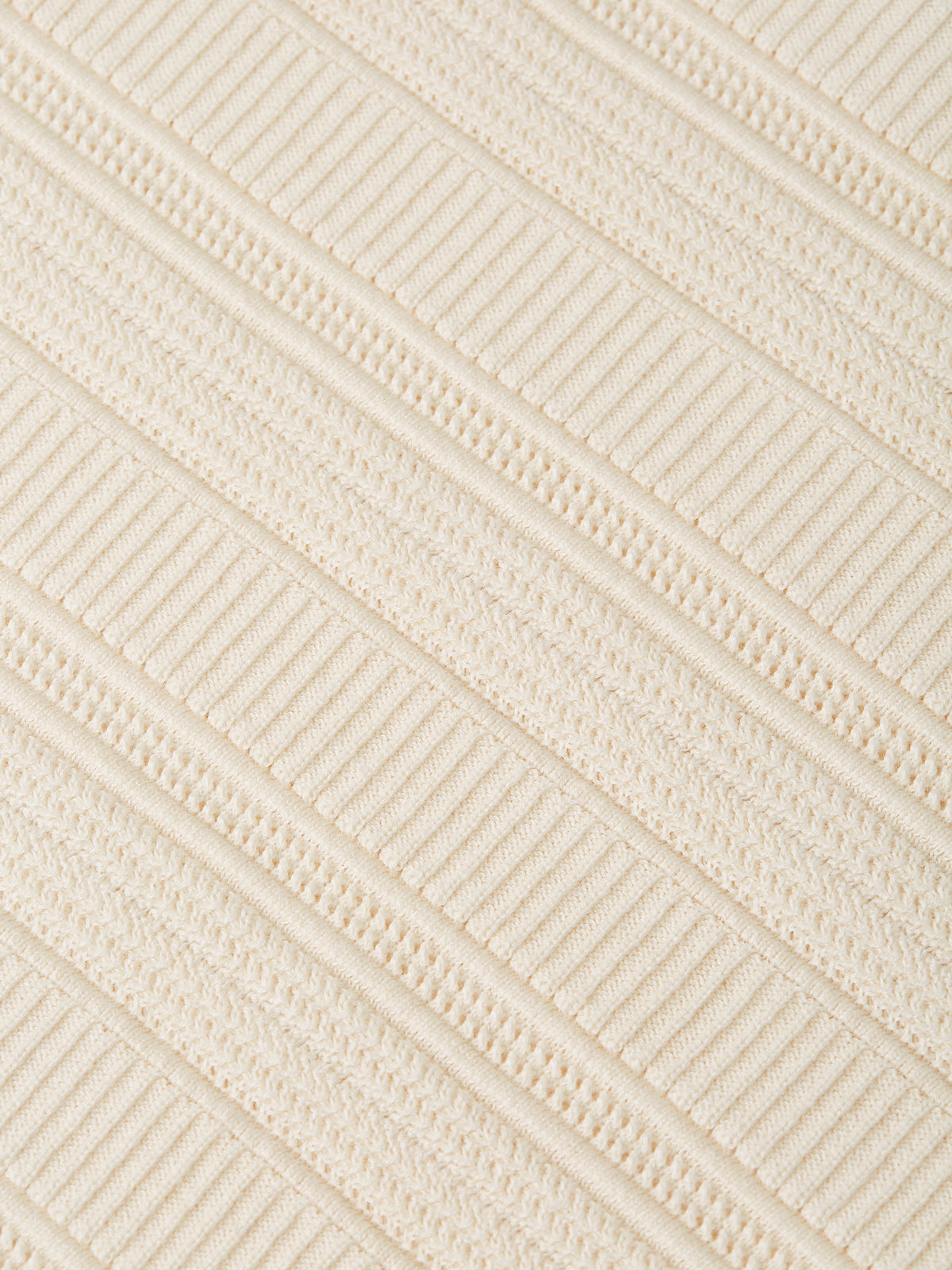 Structured Knitted Regular-Fit Polo - Eggnog