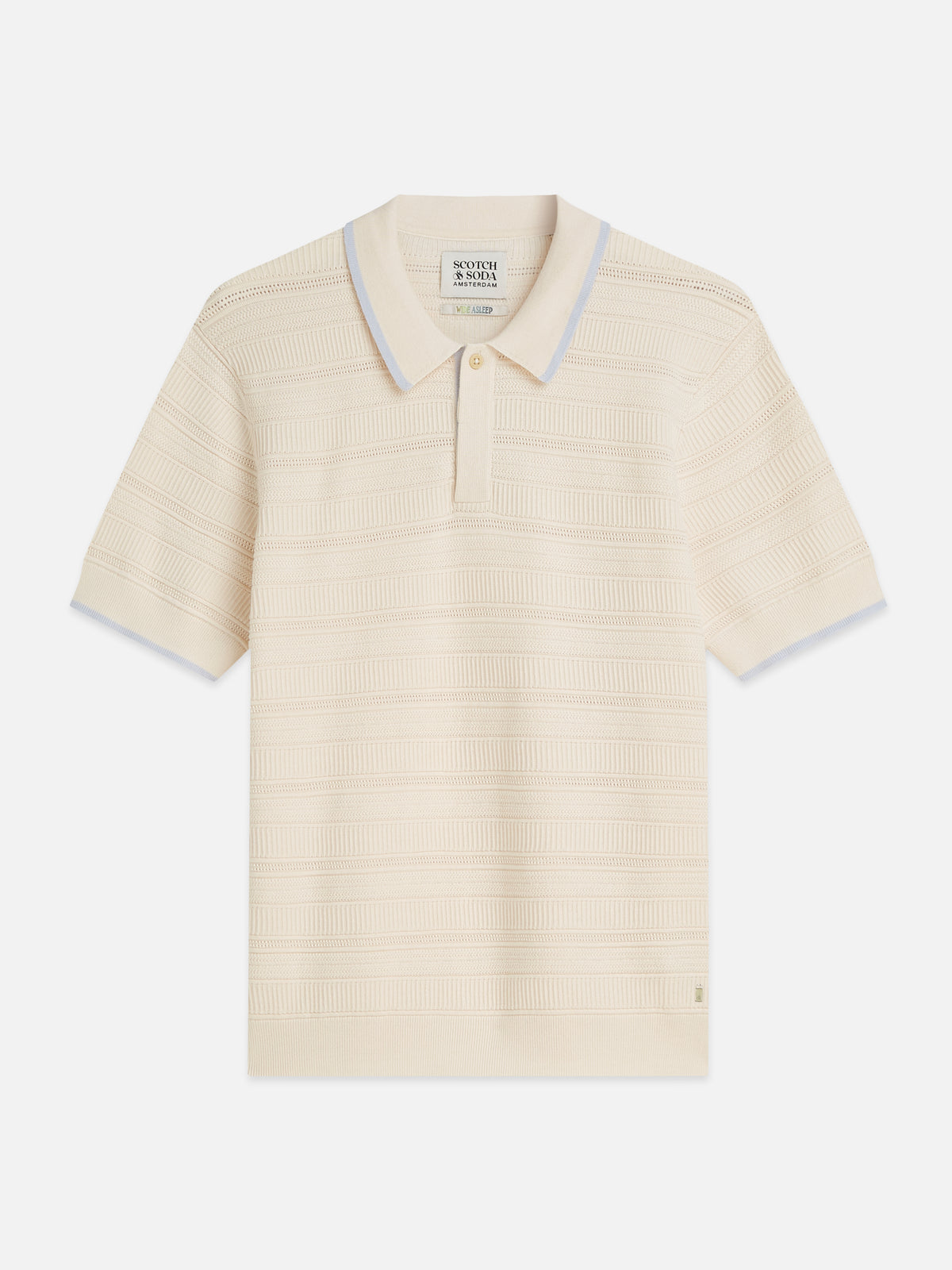 Structured Knitted Regular-Fit Polo - Eggnog