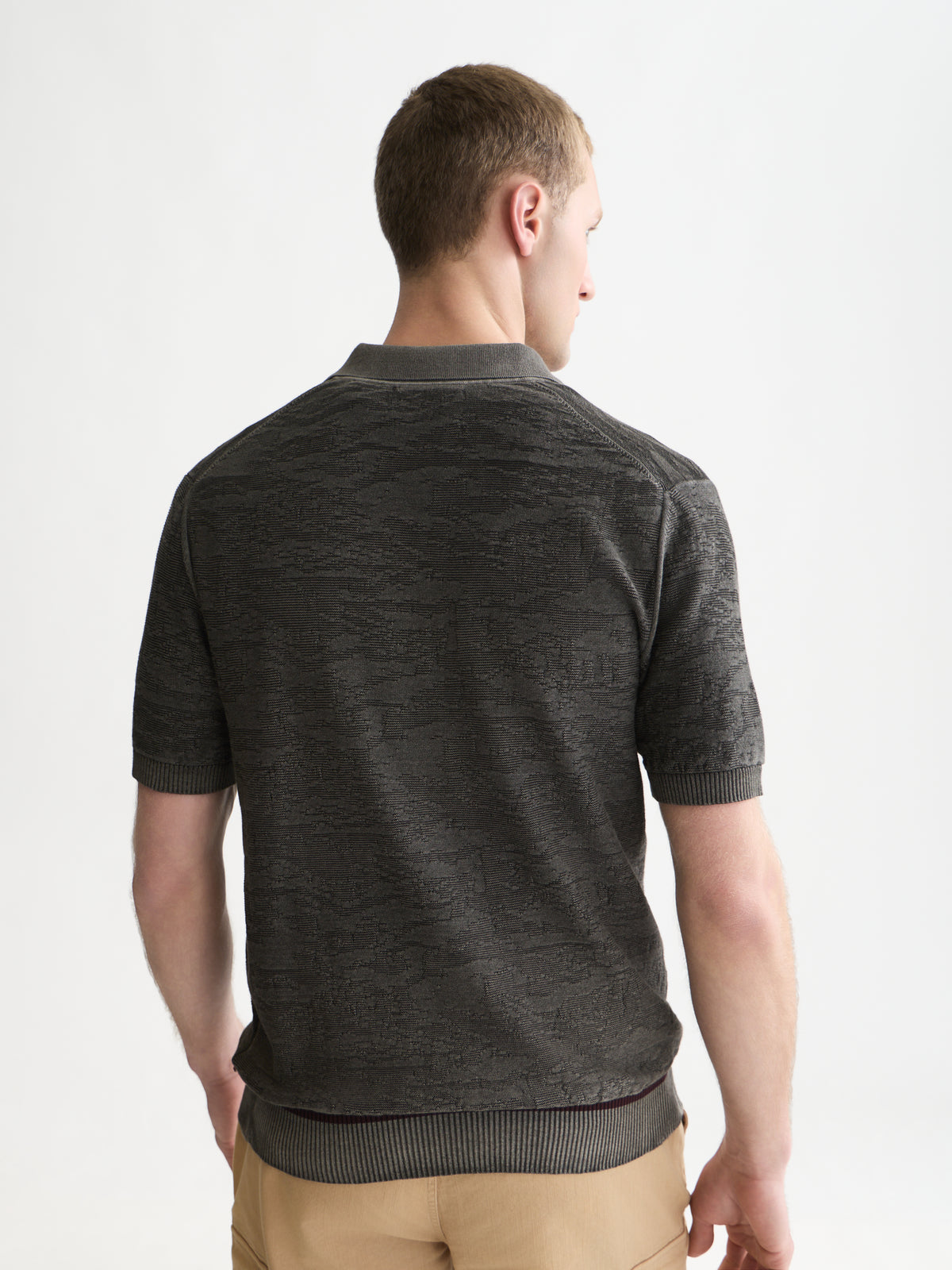 Structured Regular-Fit Polo - Meteorite-2