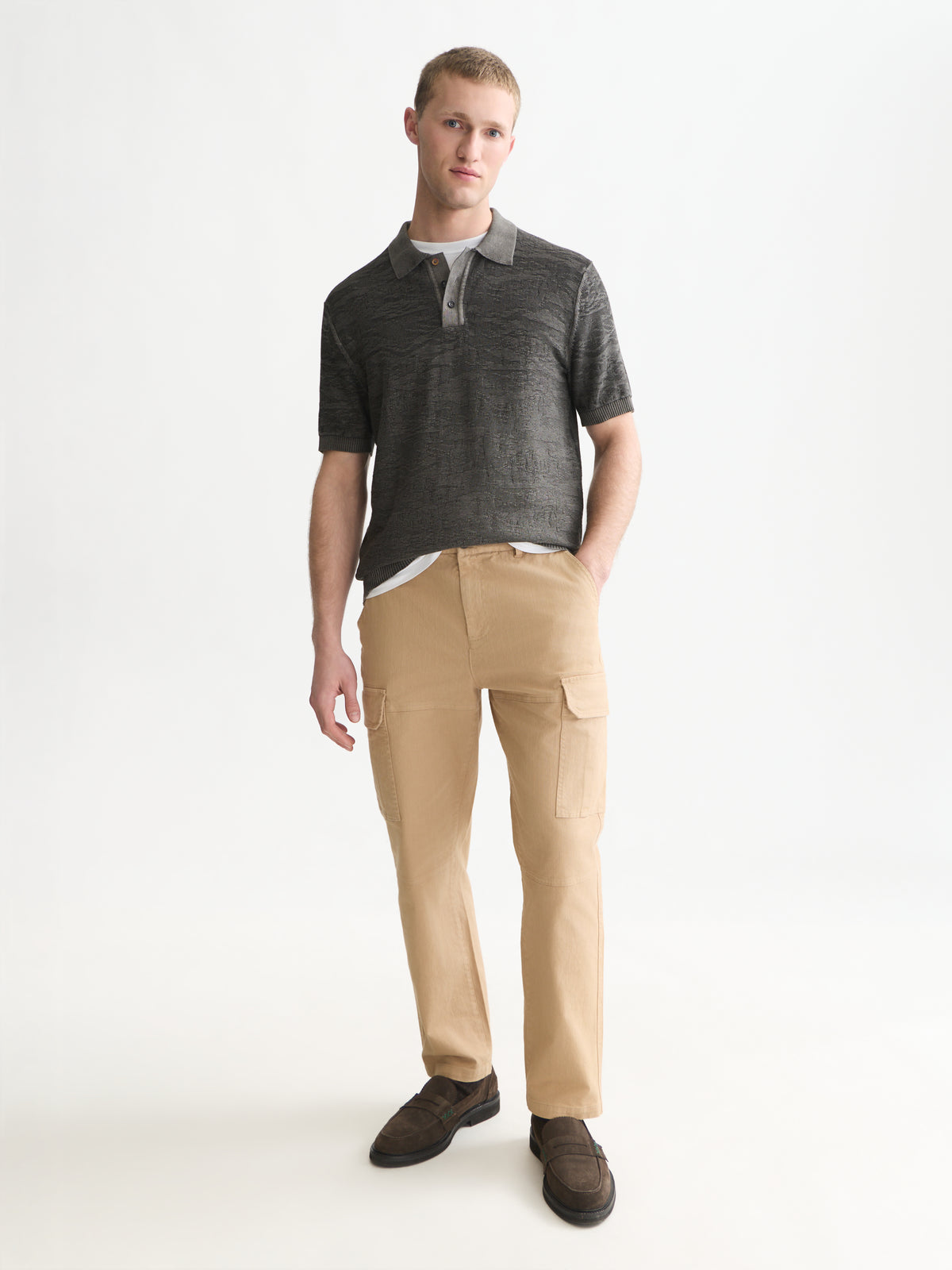 Structured Regular-Fit Polo - Meteorite-3