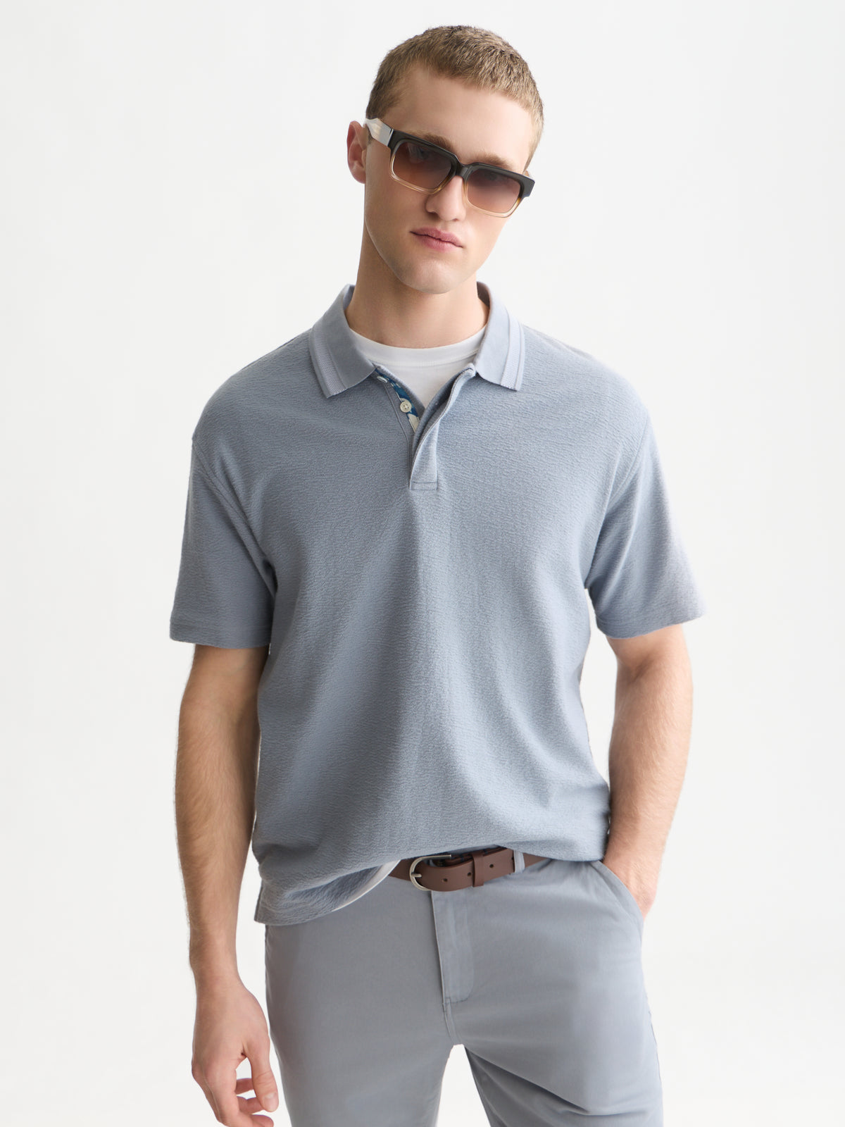 Structured Relaxed-Fit Polo - Trade Winds-1