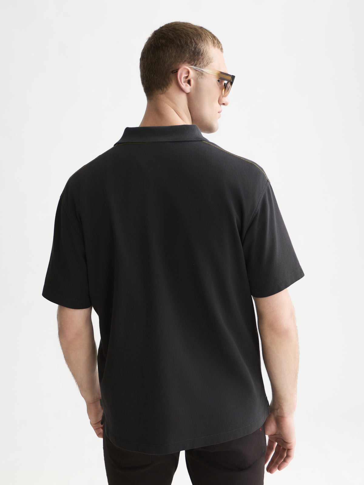 Pique Relaxed-Fit Garment Dyed Polo - Meteorite