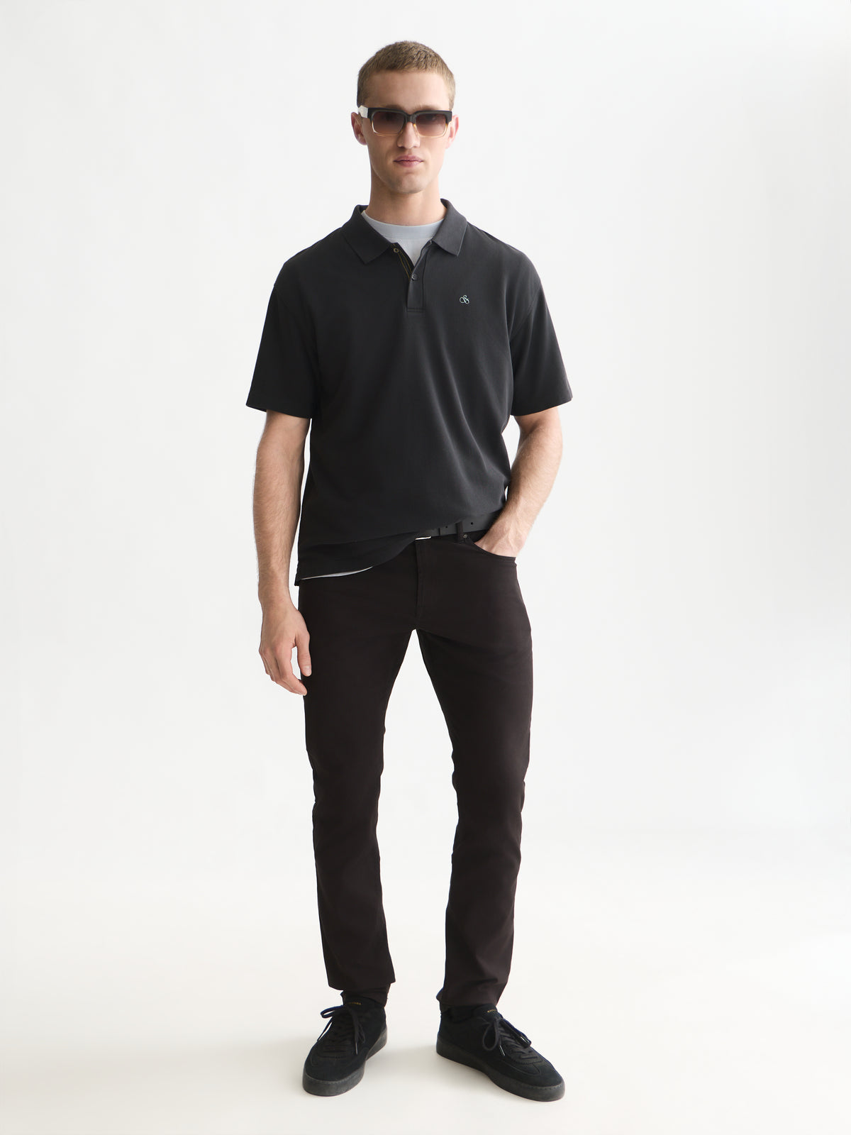 Pique Relaxed-Fit Garment Dyed Polo - Meteorite