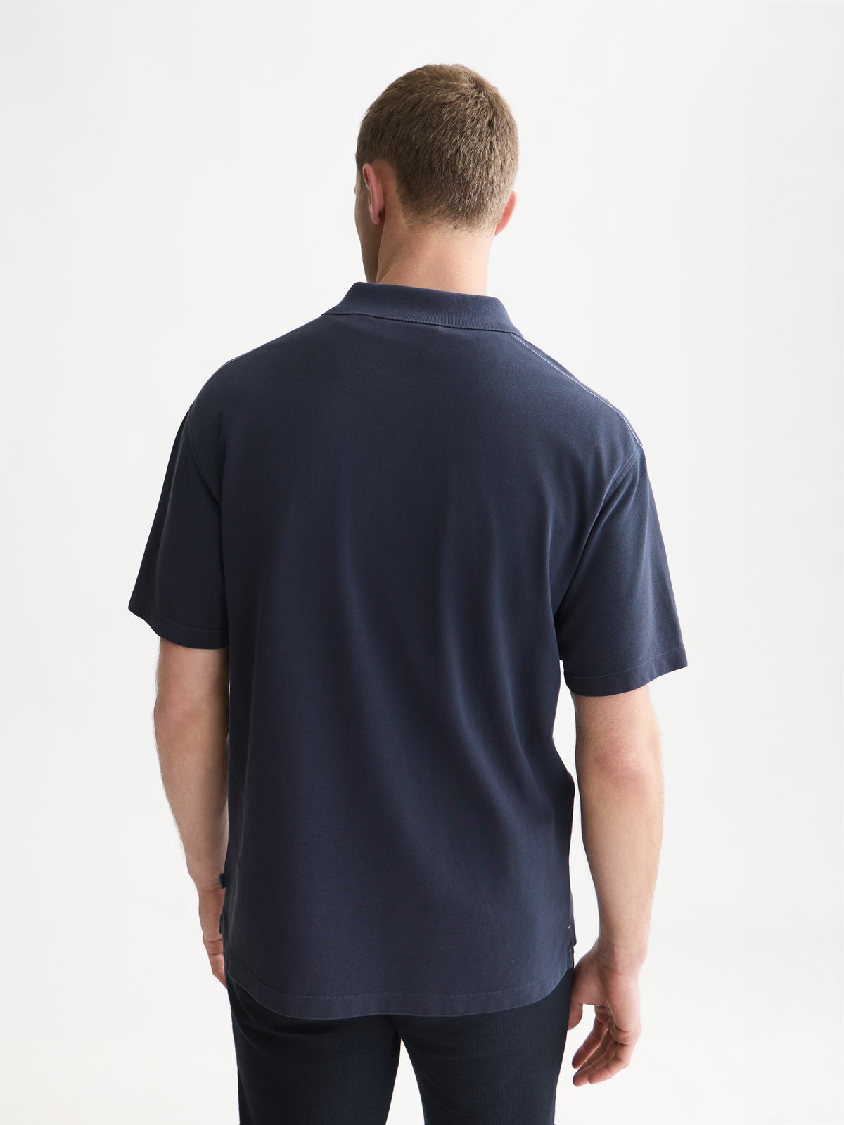 Pique Relaxed-Fit Garment Dyed Polo - Sky Captain