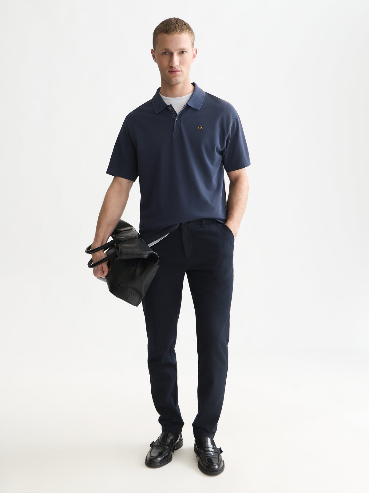 Pique Relaxed-Fit Garment Dyed Polo - Sky Captain