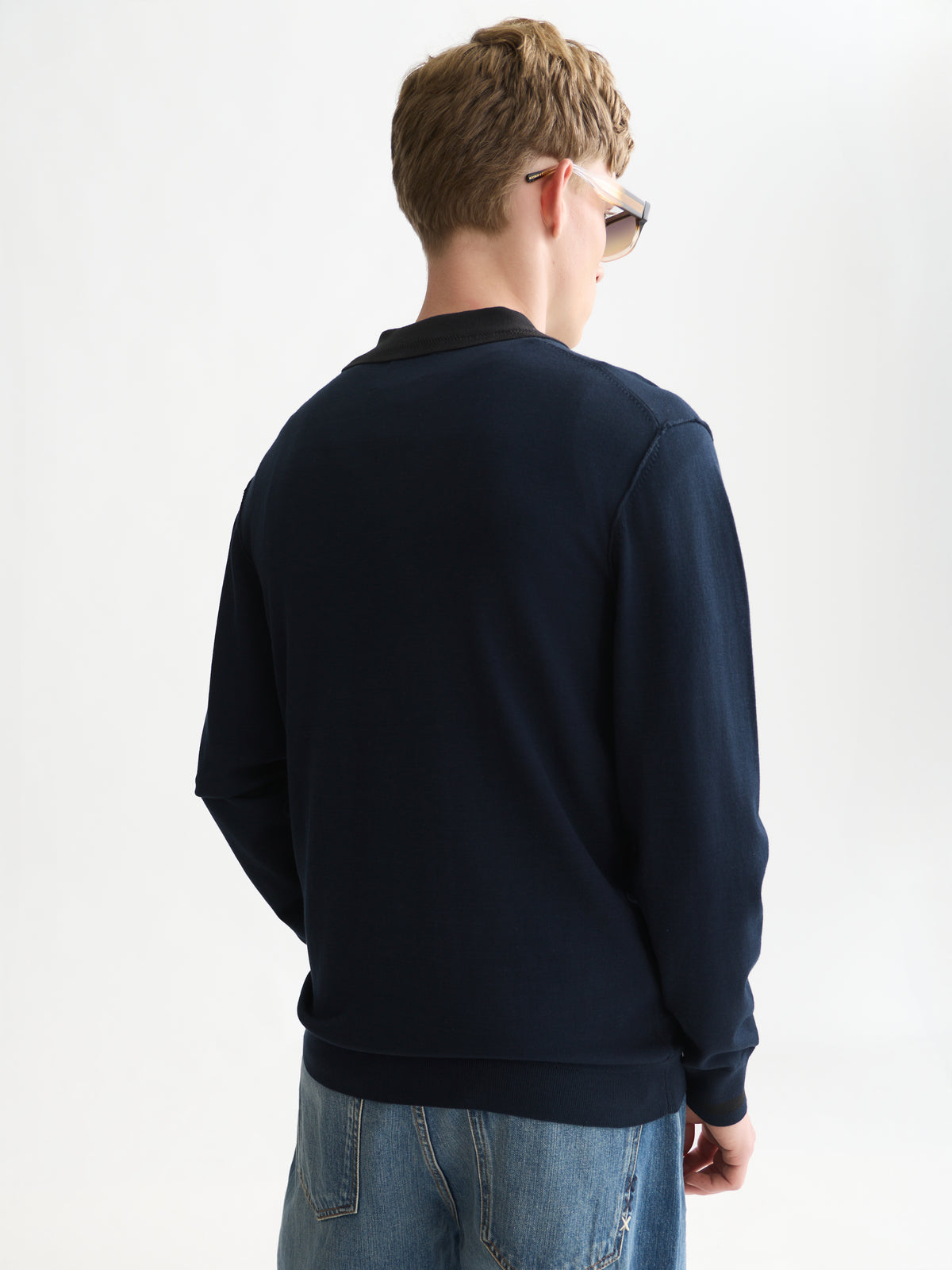 Ecovero Long Sleeved Polo - Sky Captain-2