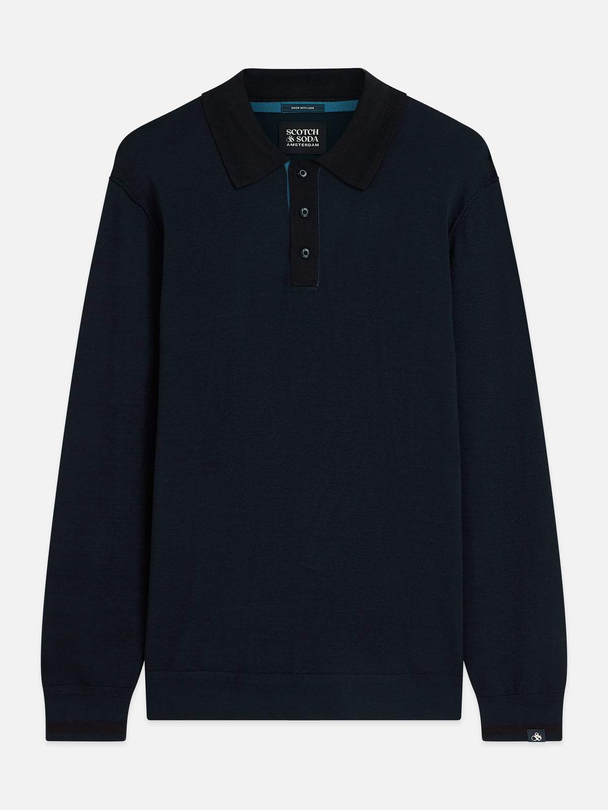 Ecovero Long Sleeved Polo - Sky Captain
