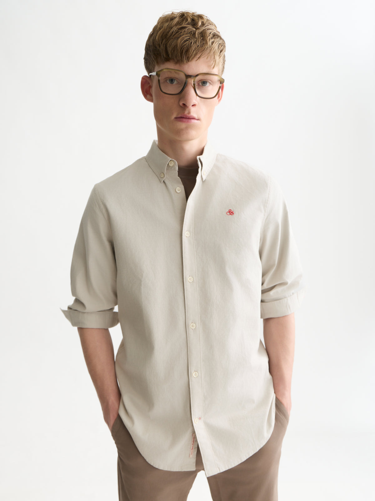 Seasonal Core Solid Oxford Regular-Fit Shirt - Pure Cashmere-1