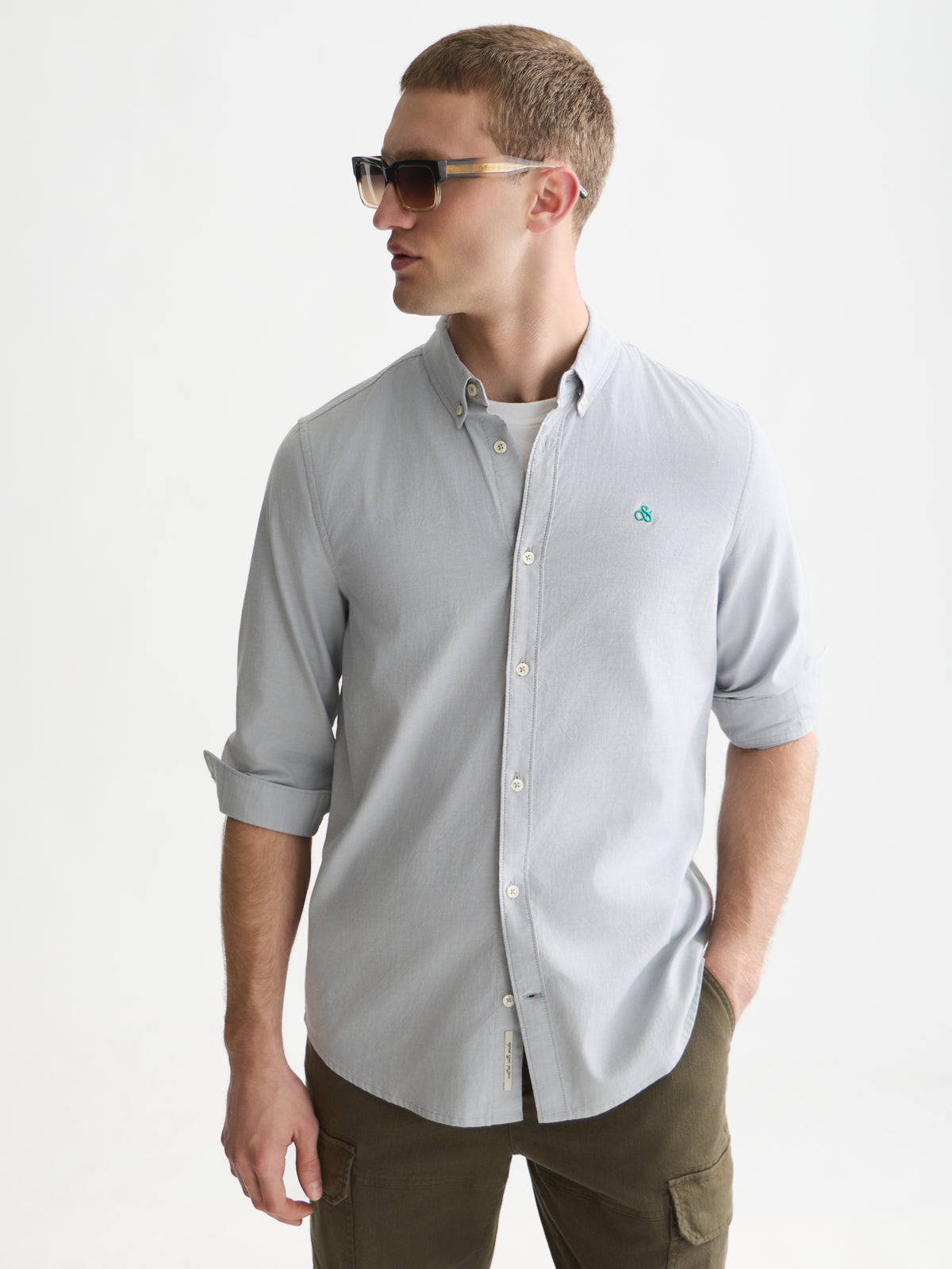 Seasonal Core Solid Oxford Regular-Fit Shirt - Trade Winds