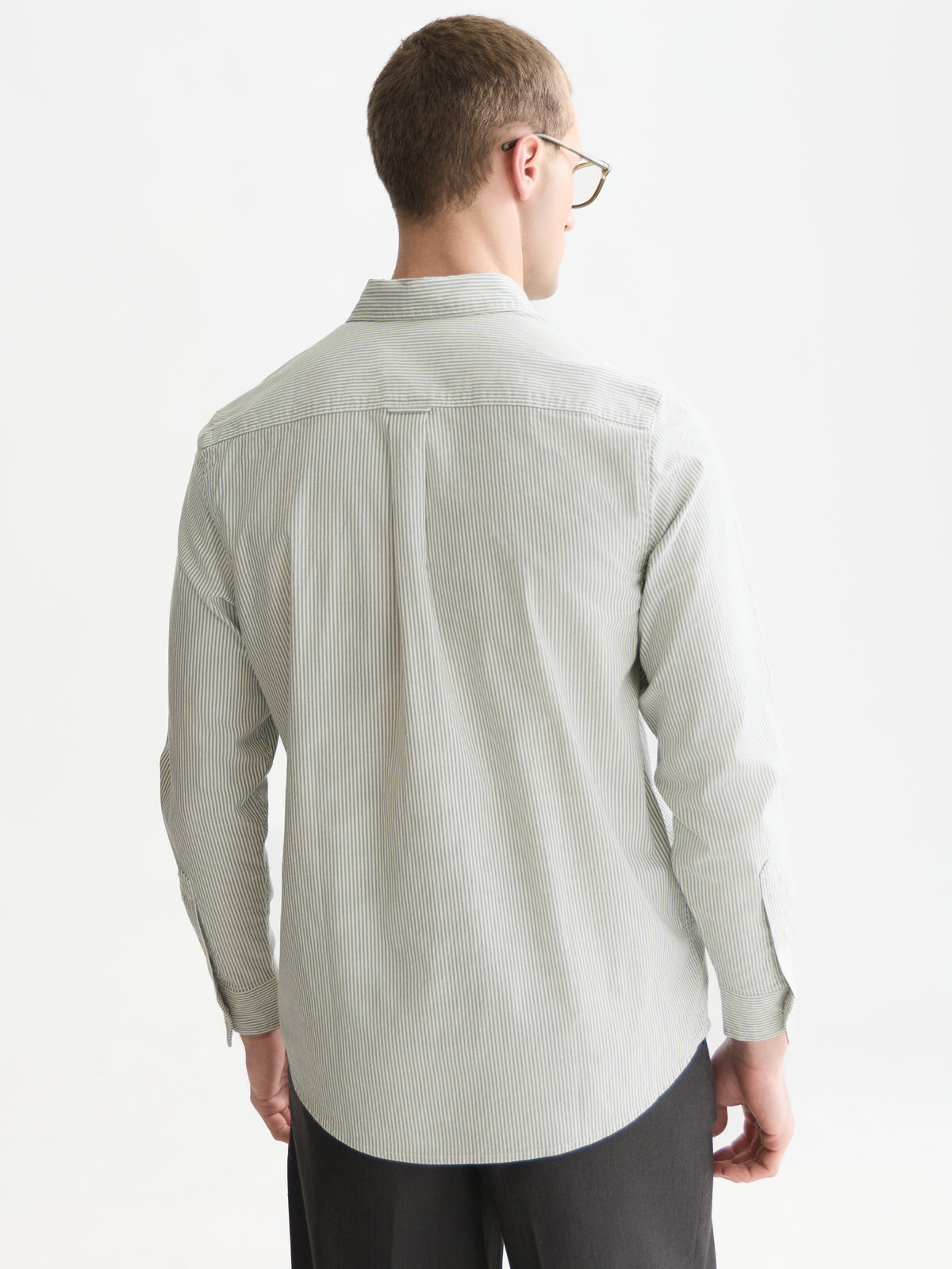 Seasonal Core Oxford Striped Regular-Fit Shirt - Dark Forest Stripe-2