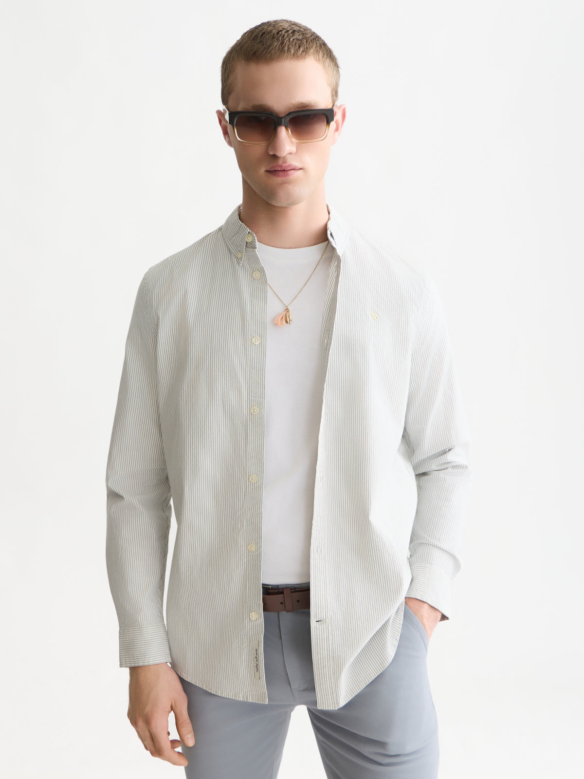 Seasonal Core Oxford Striped Regular-Fit Shirt - Tradewinds Stripe-1