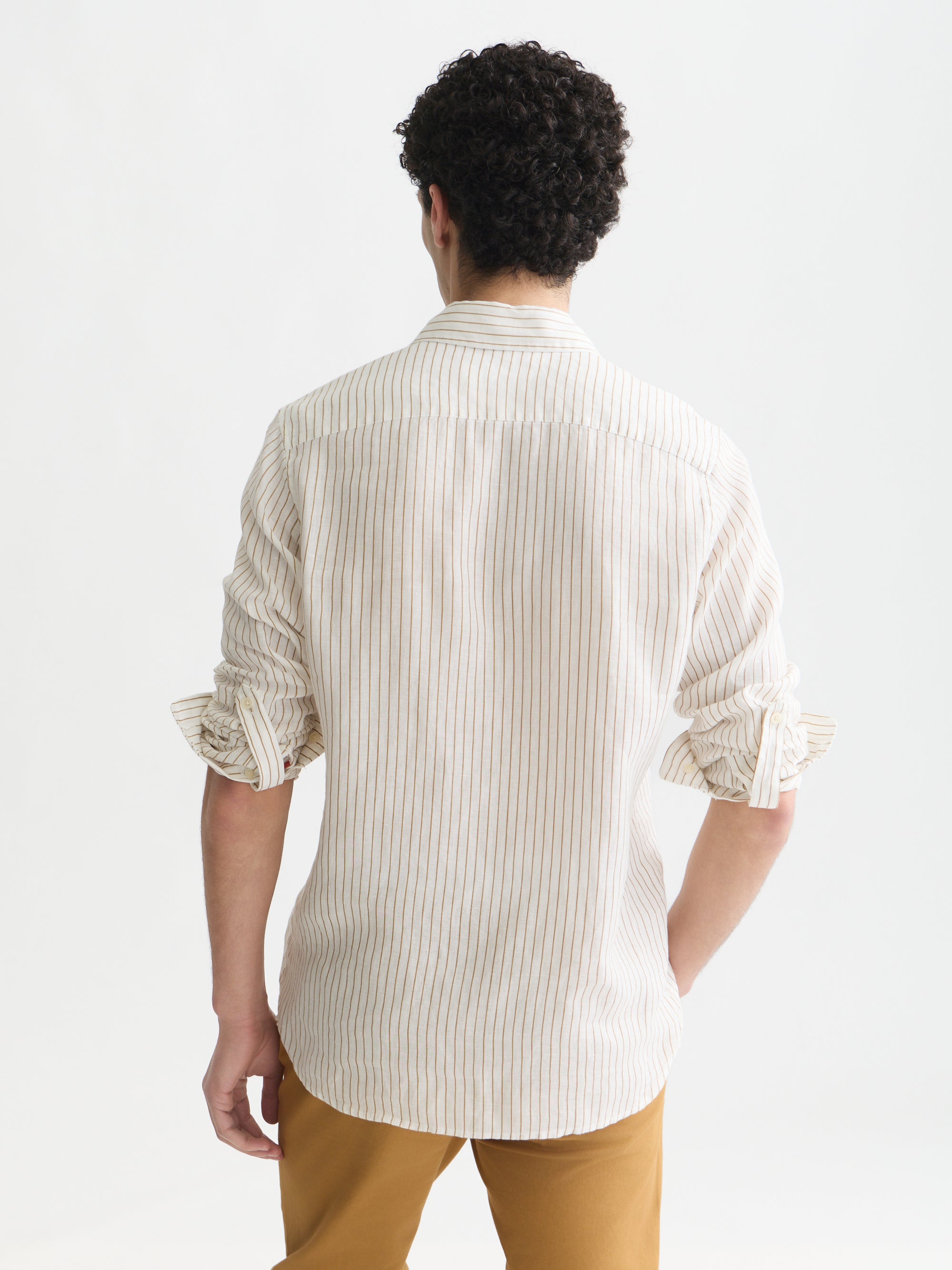 Striped Linen Regular Fit Shirt - Dijon Stripe