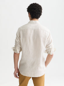 Striped Linen Regular Fit Shirt - Dijon Stripe