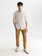 Striped Linen Regular Fit Shirt - Dijon Stripe