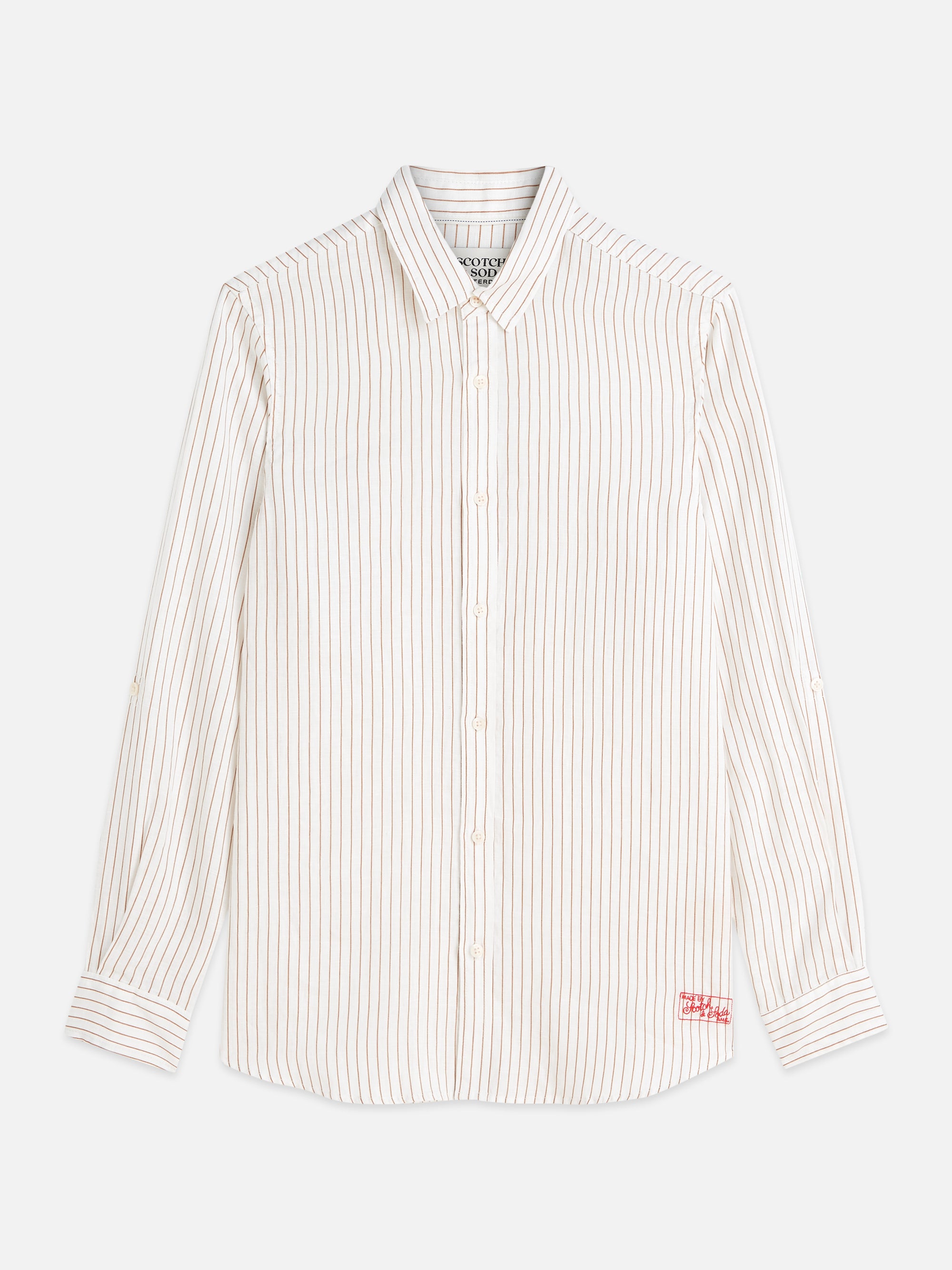 Striped Linen Regular Fit Shirt - Dijon Stripe