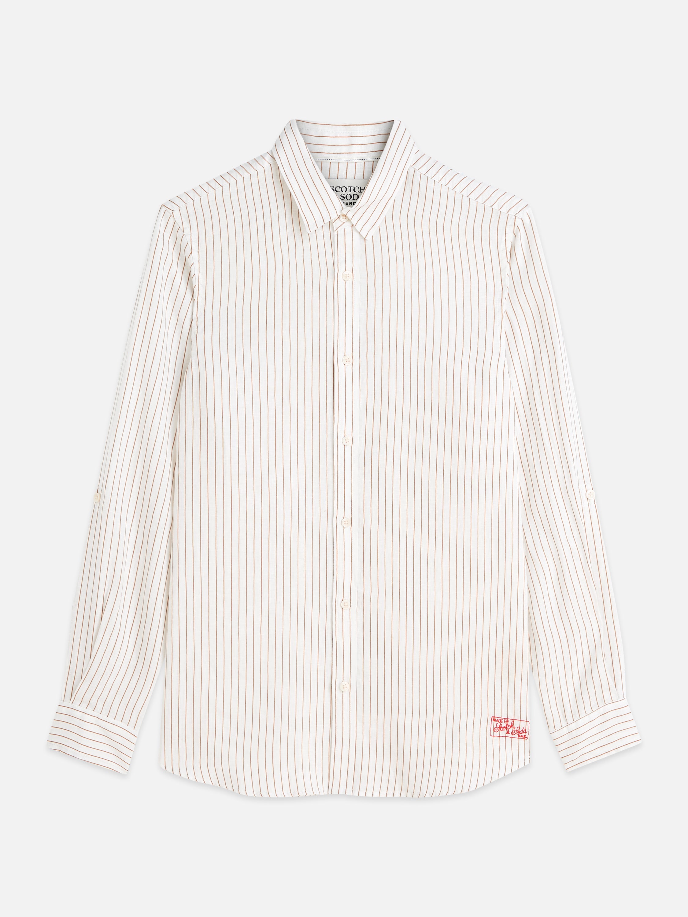 Striped Linen Regular Fit Shirt - Dijon Stripe