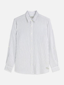 Striped Linen Regular Fit Shirt - Ensign Blue Stripe