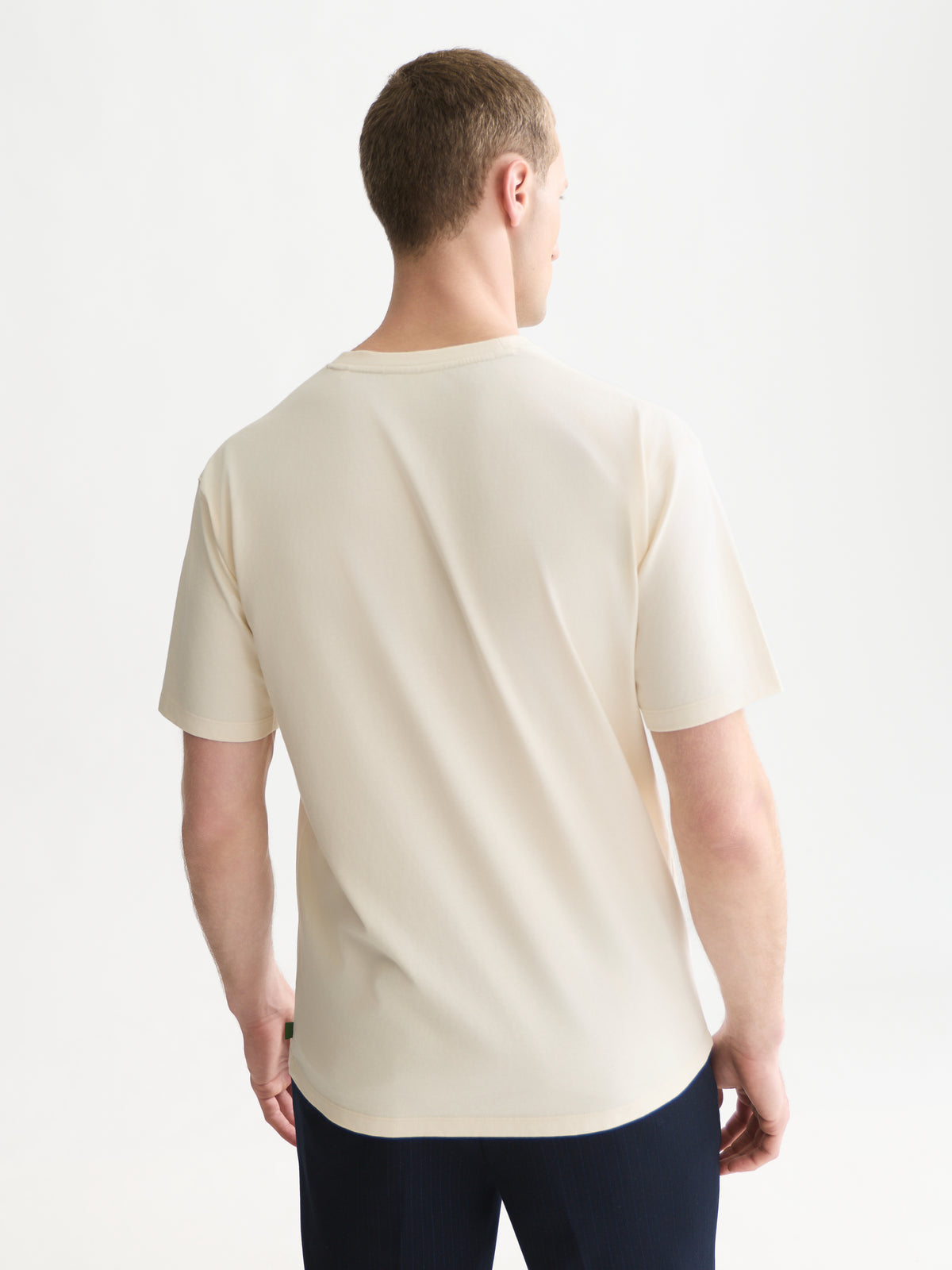 Embroidery Placed Artwork Loose-Fit T-Shirt - Eggnog-2