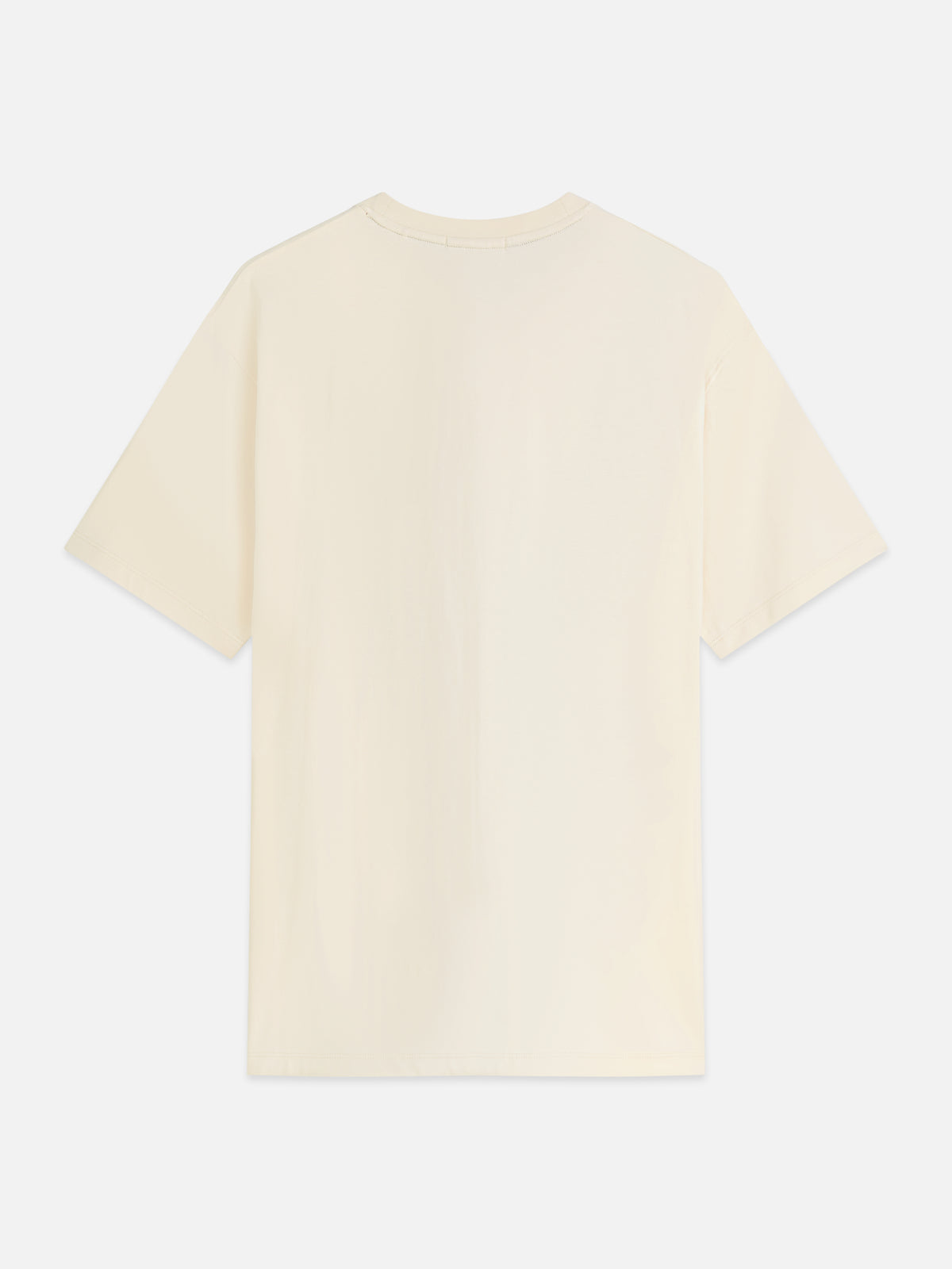 Embroidery Placed Artwork Loose-Fit T-Shirt - Eggnog