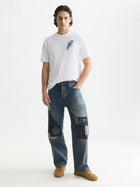 Delfts Blauw Front And Back Artwork Relaxed Fit T-Shirt - Bright White