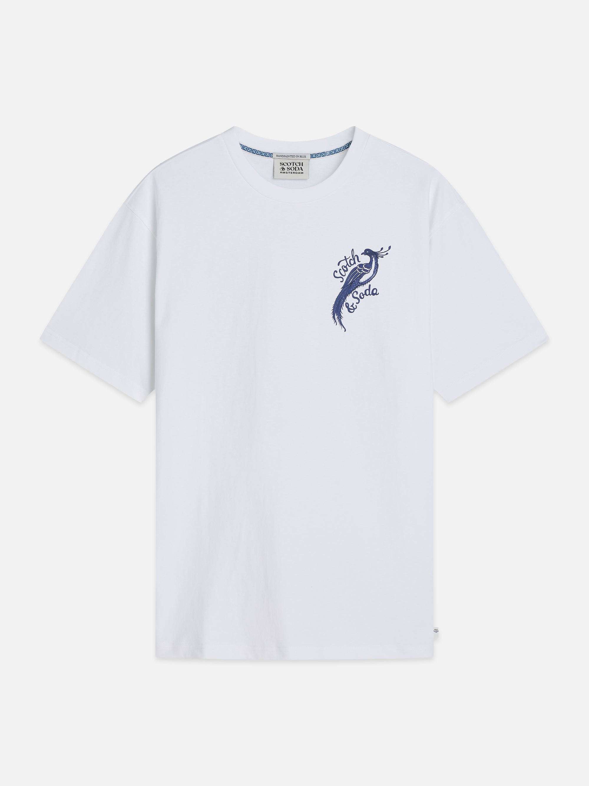 Delfts Blauw Front And Back Artwork Relaxed Fit T-Shirt - Bright White