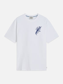 Delfts Blauw Front And Back Artwork Relaxed Fit T-Shirt - Bright White
