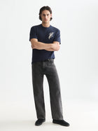 Delfts Blauw Front And Back Artwork Relaxed Fit T-Shirt - Sky Captain