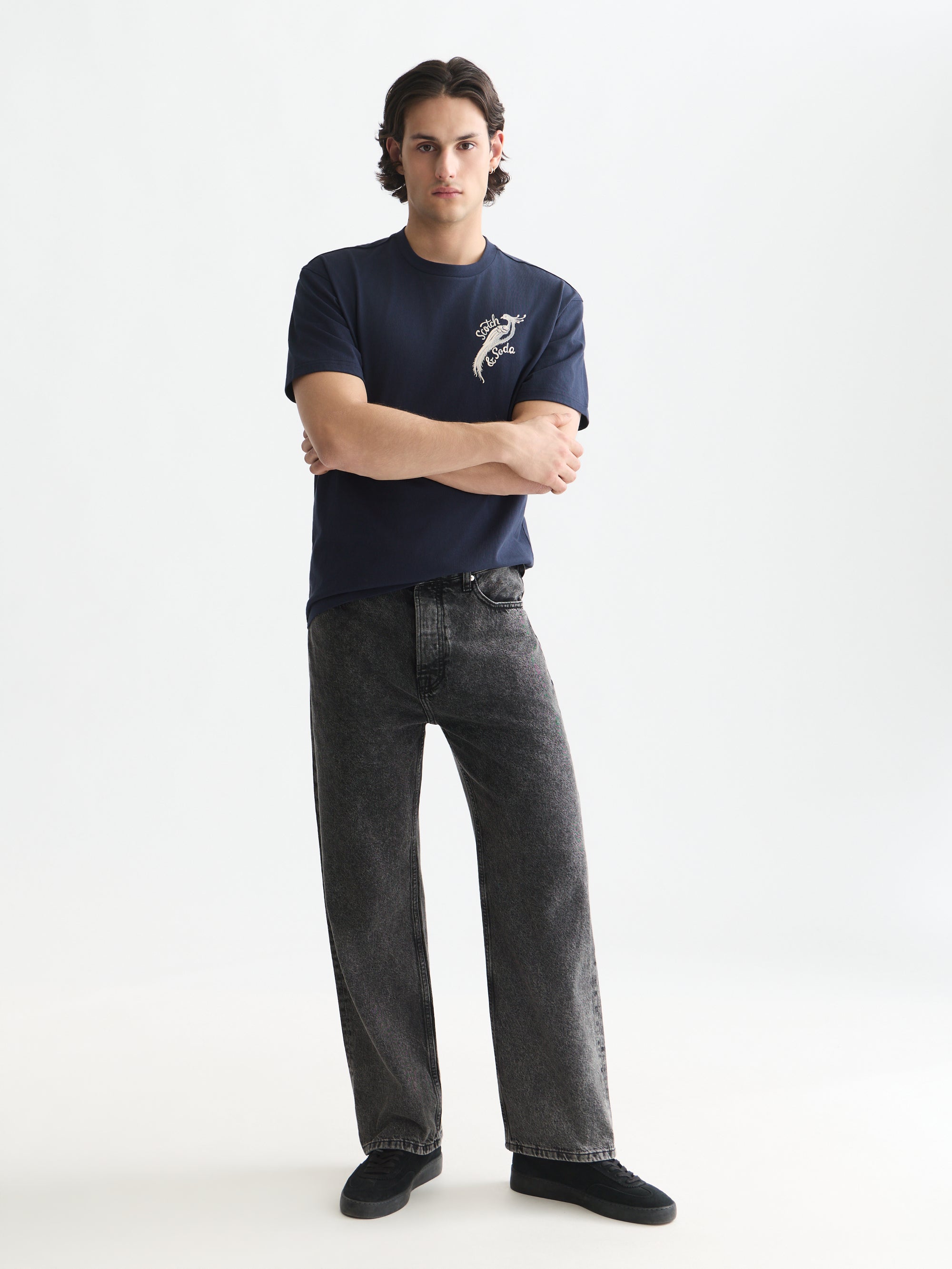 Delfts Blauw Front And Back Artwork Relaxed Fit T-Shirt - Sky Captain
