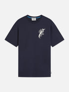 Delfts Blauw Front And Back Artwork Relaxed Fit T-Shirt - Sky Captain
