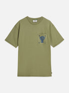 Chest Pocket With Artwork Relaxed Fit T-Shirt - Oil Green