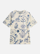 Printed Relaxed Fit T-Shirt - Delft Tiles Blue