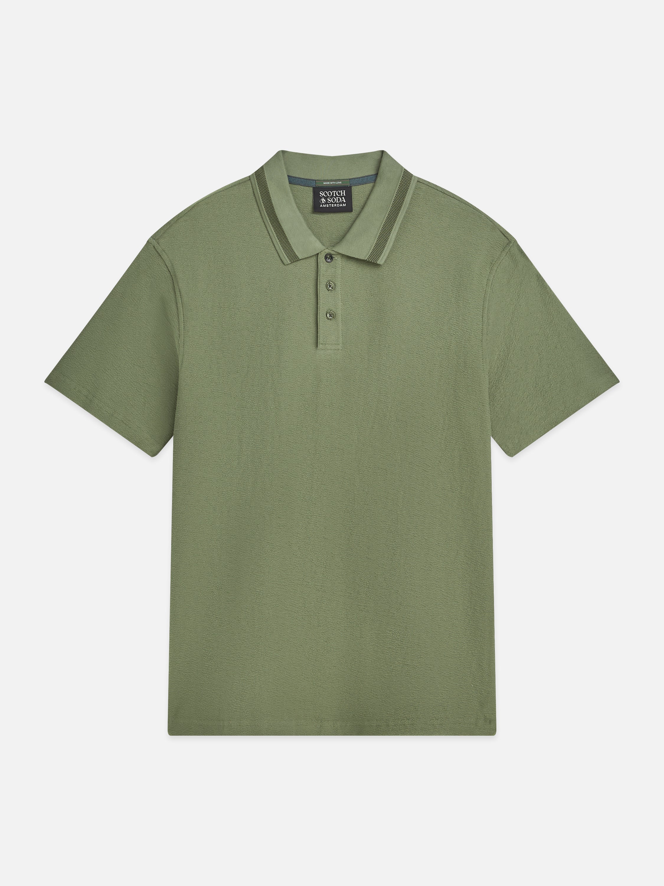 Structured Relaxed Fit Polo - Oil Green